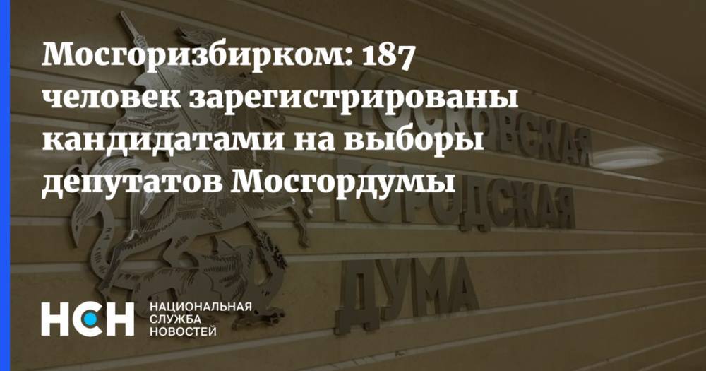 Валентин Горбунов - Илья Яшин - Мосгоризбирком: 187 человек зарегистрированы кандидатами на выборы депутатов Мосгордумы - nsn.fm - Москва