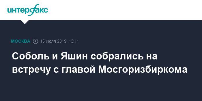 Любовь Соболь - Валентин Горбунов - Иван Жданов - Илья Яшин - Соболь и Яшин собрались на встречу с главой Мосгоризбиркома - interfax.ru - Москва