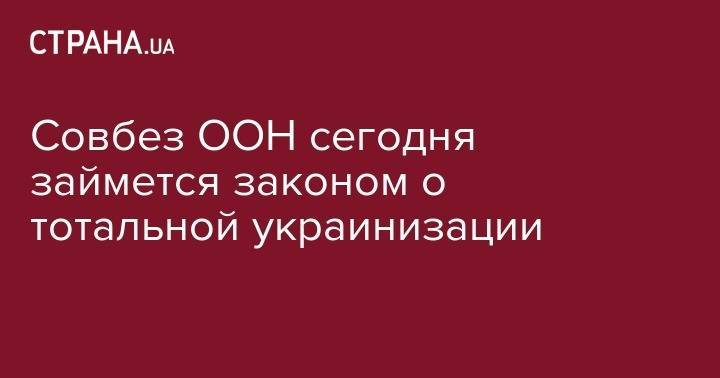 Владимир Зеленский - Олег Николенко - Совбез ООН сегодня займется законом о тотальной украинизации - strana.ua - Россия - Украина