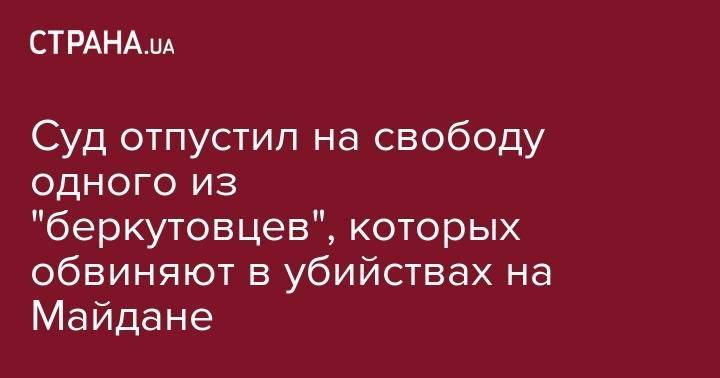 Суд отпустил на свободу одного из "беркутовцев", которых обвиняют в массовых убийствах активистов на Майдане - strana.ua - Украина - Киев
