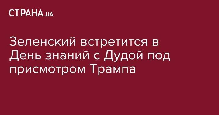 Владимир Зеленский - Вадим Пристайко - Анджей Дудой - Зеленский встретится в День знаний с Дудой под присмотром Трампа - strana.ua - Польша