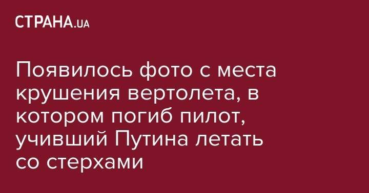 Владимир Путин - Игорь Никитин - Появились фото с места крушения вертолета, в котором погиб пилот, учивший Путина летать со стерхами - strana.ua - Россия - Московская обл. - Швеция
