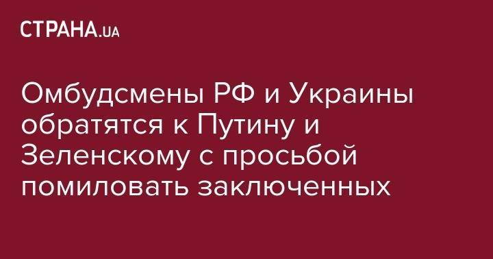 Людмила Денисова - Татьяна Москалькова - Омбудсмены РФ и Украины обратятся к Путину и Зеленскому с просьбой помиловать заключенных - strana.ua - Москва - Россия - Украина - Крым