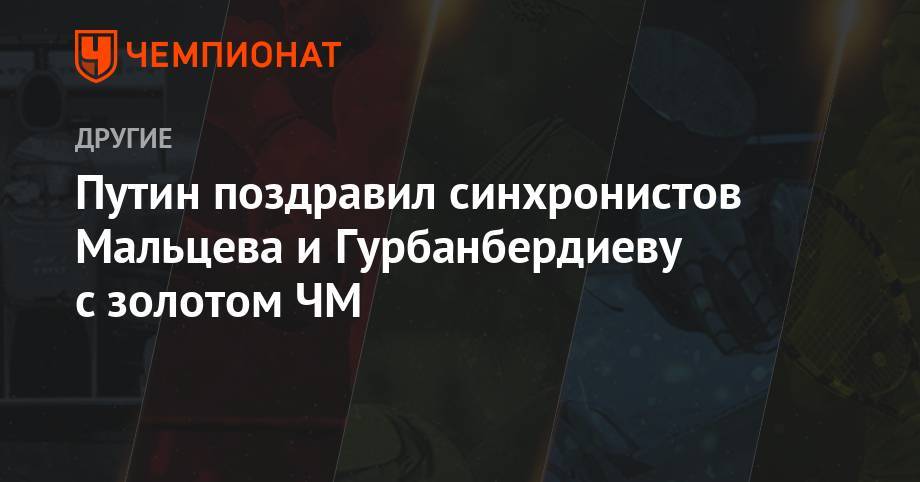 Владимир Путин - Александр Мальцев - Путин поздравил синхронистов Мальцева и Гурбанбердиеву с золотом ЧМ - championat.com - Россия - Южная Корея - Италия - Япония