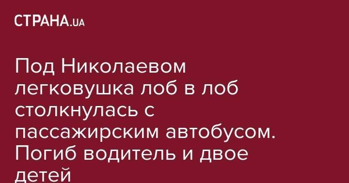 Под Николаевом легковушка лоб в лоб столкнулась с пассажирским автобусом. Погиб водитель и двое детей - strana.ua - Украина - Николаев - Николаевская обл.