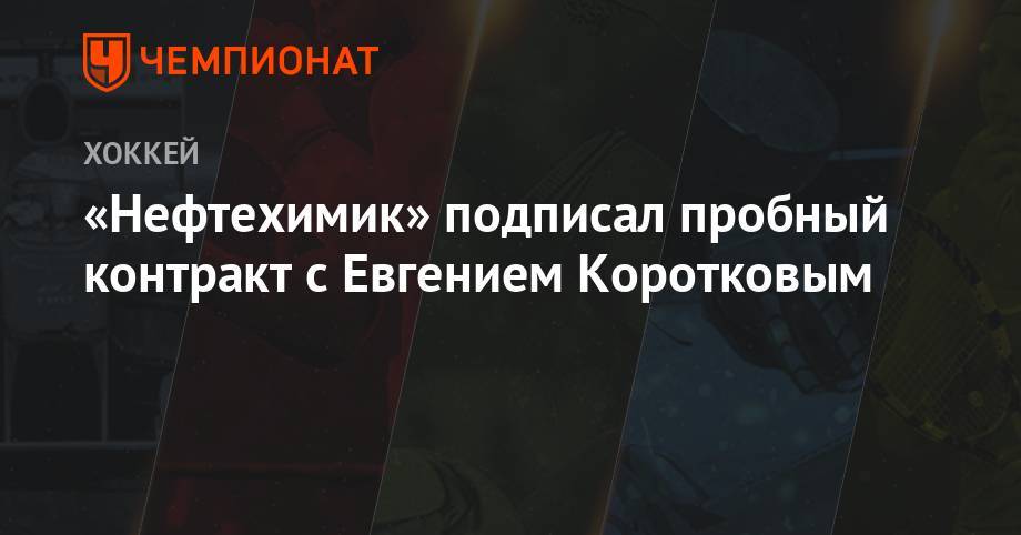 «Нефтехимик» подписал пробный контракт с Евгением Коротковым - championat.com - Казахстан - Уфа - Финляндия - Нижнекамск - Альметьевск - Ярославль - Череповец