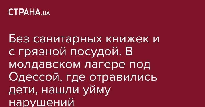 Без санитарных книжек и с грязной посудой. В молдавском лагере под Одессой, где отравились дети, нашли уйму нарушений - strana.ua - Украина - Одесса - Одесская обл.