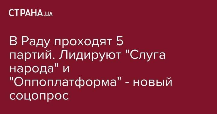 Олег Ляшко - В Раду проходят 5 партий. Лидируют "Слуга народа" и "Оппоплатформа" - новый соцопрос - strana.ua - Украина - Крым - обл. Донецкая - Луганская обл.