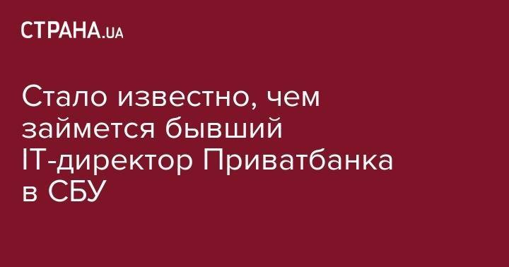 Иван Баканов - Дмитрий Дубилет - Стало известно, чем займется создатель бывший IT-директор Приватбанка в СБУ - strana.ua - Украина