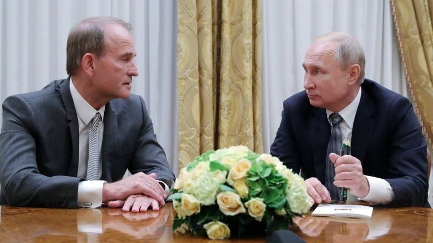 Владимир Путин - Виктор Медведчук - Видео: Путин назвал условие прекращения войны в Донбассе - 5-tv.ru - Москва - Россия - Украина - Санкт-Петербург - обл. Донецкая