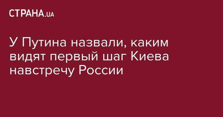 Владимир Зеленский - Владимир Путин - Дмитрий Песков - Кирилл Вышинский - У Путина назвали, каким видят первый шаг Киева навстречу России - strana.ua - Россия - Украина