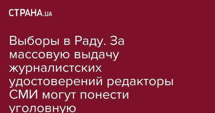 Сергей Томиленко - Выборы в Раду. За массовую выдачу журналистских удостоверений редакторы СМИ могут понести уголовную ответственность - НСЖУ - strana.ua - Украина