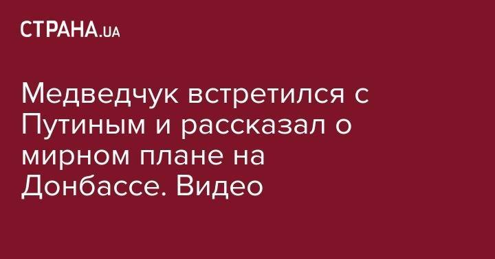 Владимир Зеленский - Владимир Путин - Виктор Медведчук - Александр Лукашенко - Дмитрий Смирнов - Медведчук встретился с Путиным и рассказал о мирном плане на Донбассе. Видео - strana.ua - Россия - Украина - Киев - Англия - Санкт-Петербург - Бельгия - Белоруссия - ДНР - ЛНР - Словакия