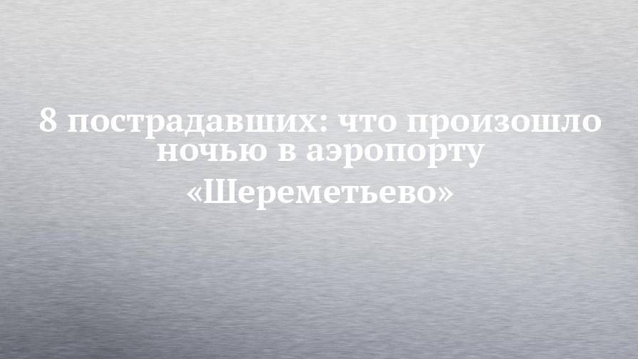 Анна Захаренкова - 8 пострадавших: что произошло ночью в аэропорту «Шереметьево» - chelny-izvest.ru - Москва - Ереван