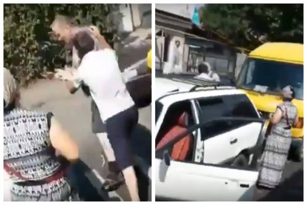 Избиение пожилого водителя молодым попало на камеру в Алматы - nur.kz - Алма-Ата