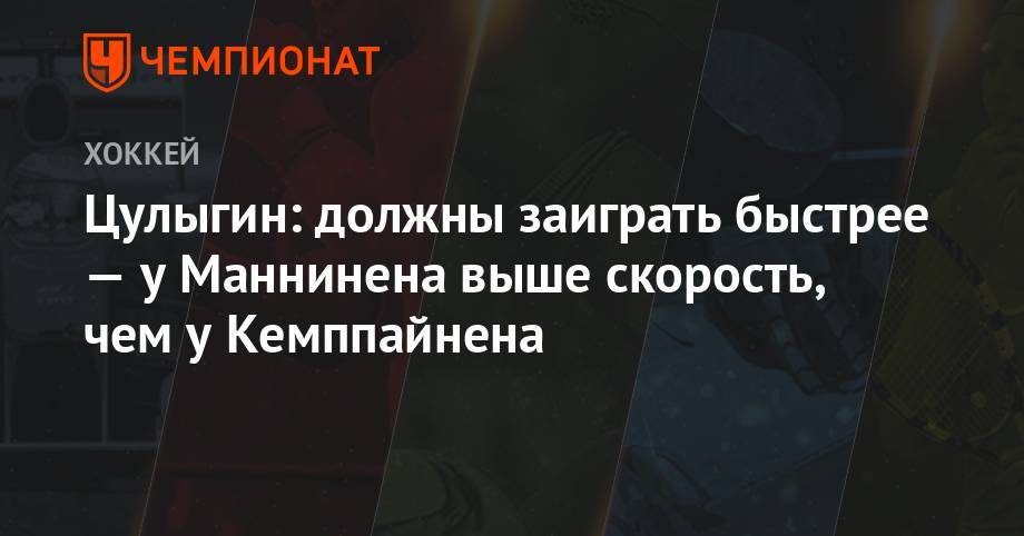 Николай Цулыгин - Цулыгин: должны заиграть быстрее — у Маннинена выше скорость, чем у Кемппайнена - championat.com