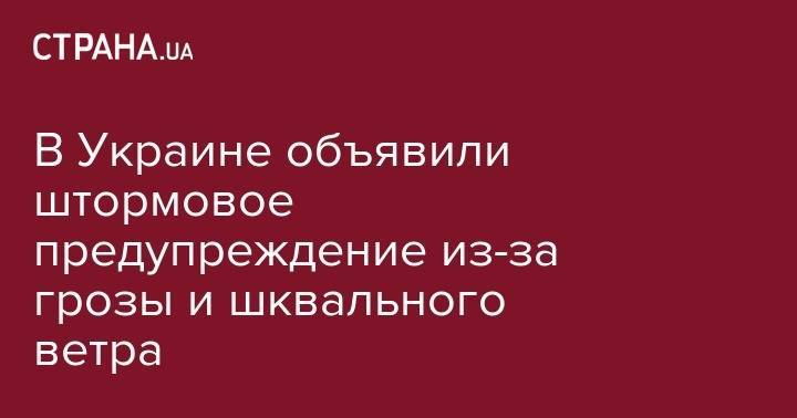 Наталья Диденко - В Украине объявили штормовое предупреждение из-за грозы и шквального ветра - strana.ua - Украина - Харьковская обл.