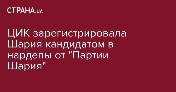 Андрей Клюев - Анатолий Шария - ЦИК зарегистрировала Шария кандидатом в нардепы от "Партии Шария" - strana.ua - Украина - Киев - Донецк - Литва