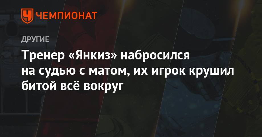 Тренер «Янкиз» набросился на судью с матом, их игрок крушил битой всё вокруг - championat.com - Нью-Йорк - Нью-Йорк