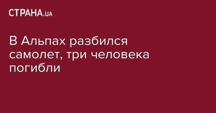 В Альпах разбился самолет, три человека погибли - strana.ua - США - Германия - Сербия