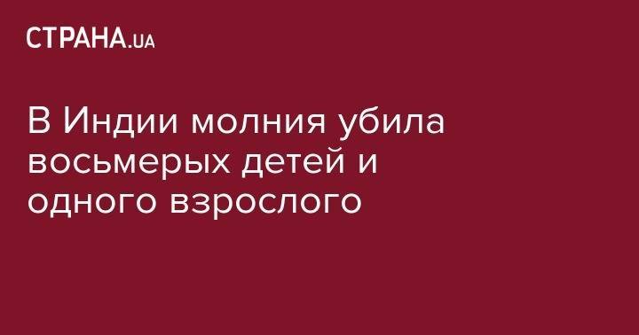 В Индии молния убила восьмерых детей и одного взрослого - strana.ua - India - Львовская обл. - штат Бихар
