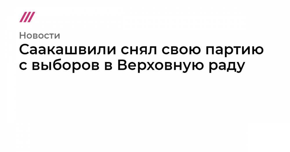 Михаил Фишман - Саакашвили снял свою партию с выборов в Верховную раду - tvrain.ru - Украина - Киев