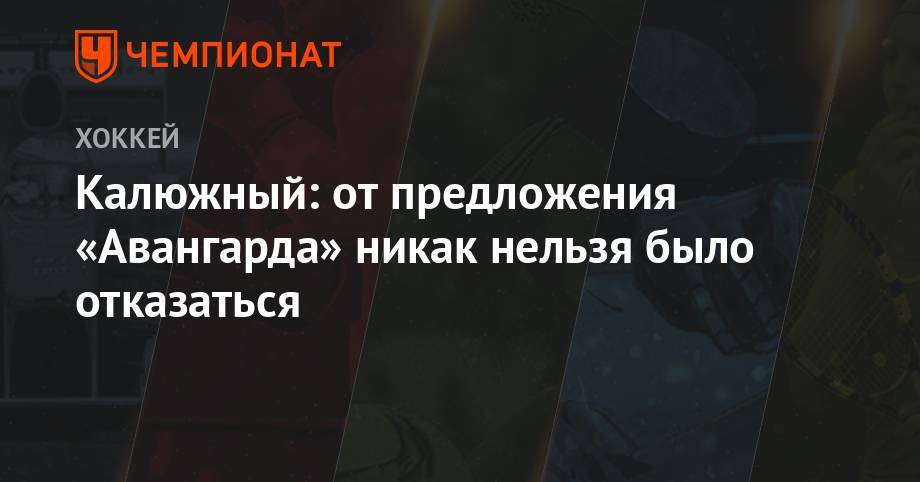 Яромир Ягр - Калюжный: от предложения «Авангарда» никак нельзя было отказаться - championat.com - Белоруссия - Омск