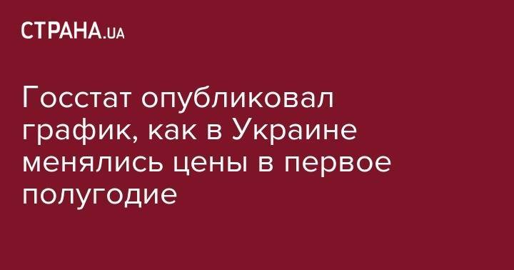 Госстат опубликовал график, как в Украине менялись цены в первое полугодие - strana.ua - Украина - Крым - обл. Донецкая - Луганская обл.
