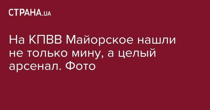 На КПВВ Майорское нашли не только мину, а целый арсенал. Фото - strana.ua - обл. Донецкая - Горловка