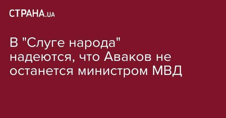 Давид Арахамия - Арсен Аваков - Юрий Витренко - Андрей Коболев - Александр Данилюк - В "Слуге народа" надеются, что Аваков не останется министром МВД - strana.ua - Украина - Италия