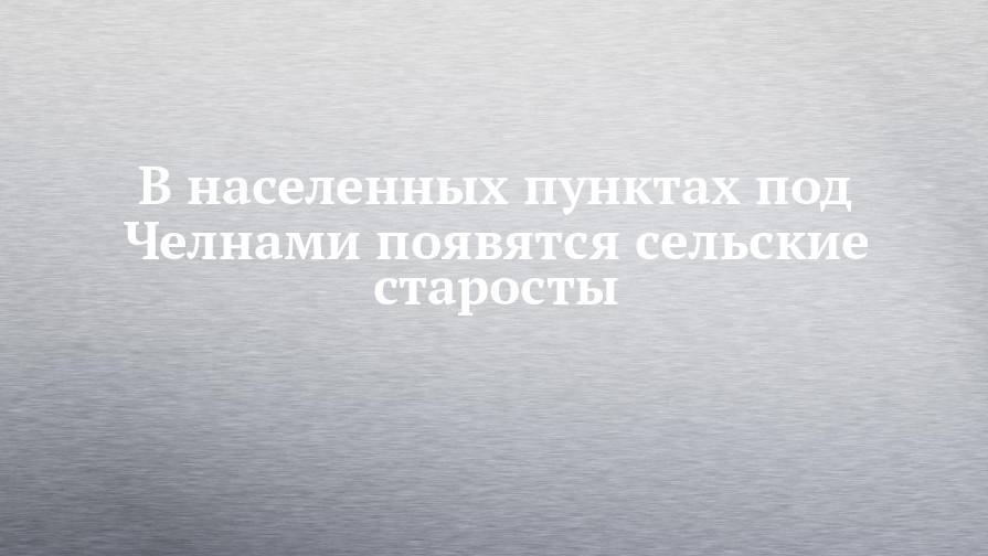 В населенных пунктах под Челнами появятся сельские старосты - chelny-izvest.ru - респ. Татарстан - район Тукаевский