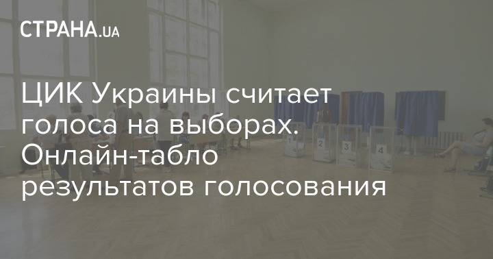 Татьяна Слипачук - ЦИК Украины считает голоса на выборах. Онлайн-табло результатов голосования - strana.ua - Крым