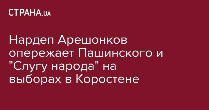 Петр Порошенко - Сергей Пашинский - Нардеп Арешонков опережает Пашинского и "Слугу народа" на выборах в Коростене - strana.ua - Украина - Житомирская обл. - Коростень