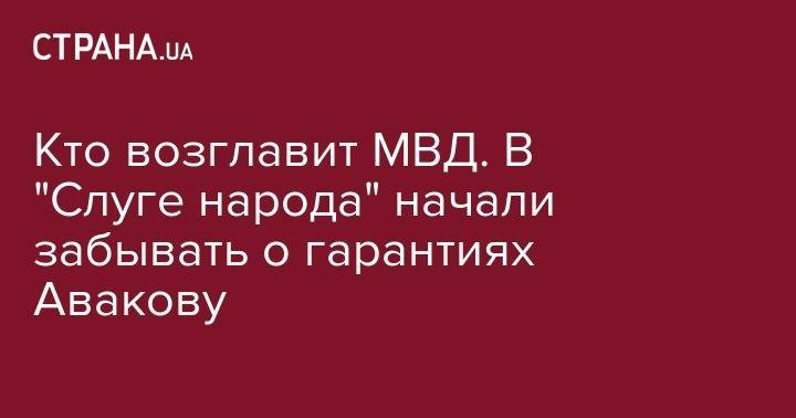 Давид Арахамия - Арсен Аваков - Кто возглавит МВД. В "Слуге народа" начали забывать о гарантиях Авакову - strana.ua