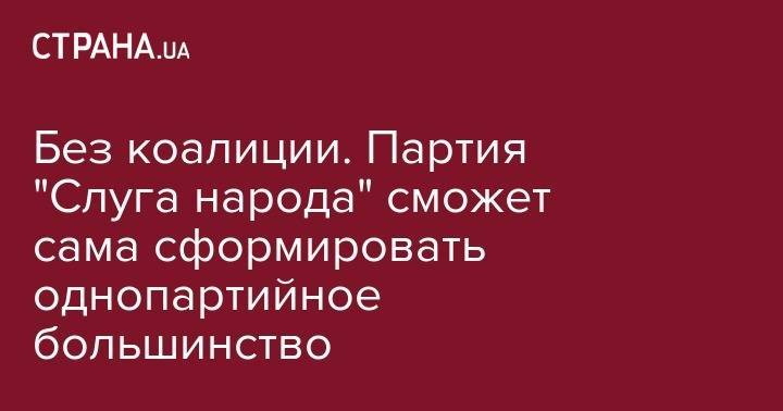 Виктор Медведчук - Без коалиции. Партия "Слуга народа" сможет сама сформировать однопартийное большинство - strana.ua - Украина