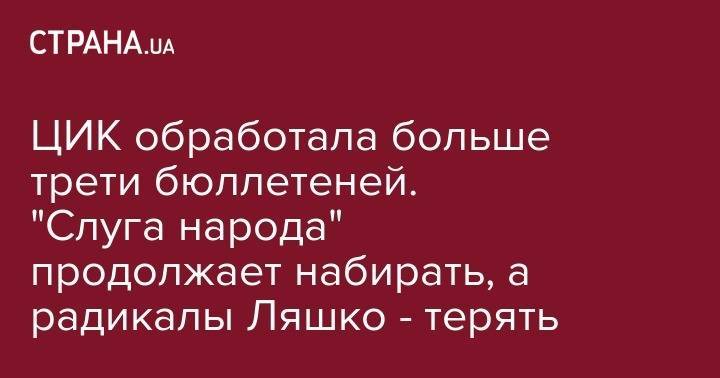 Анатолий Шарий - Олег Ляшко - ЦИК обработала больше трети бюллетеней. "Слуга народа" продолжает набирать, а радикалы Ляшко - терять - strana.ua - Украина