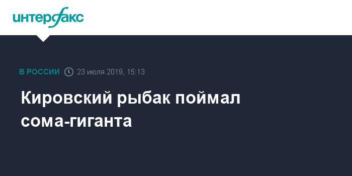 Кировский рыбак поймал сома-гиганта - interfax.ru - Москва - Кировская обл.