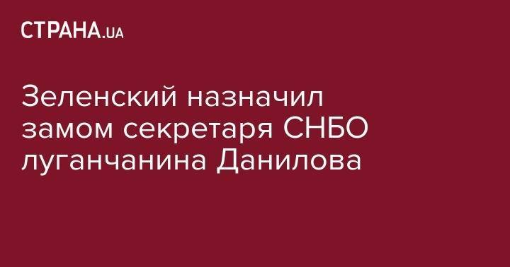 Владимир Зеленский - Зеленский назначил замом секретаря СНБО луганчанина Данилова - strana.ua - Украина - Луганская обл.