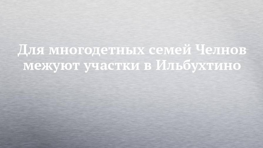 Для многодетных семей Челнов межуют участки в Ильбухтино - chelny-izvest.ru - Набережные Челны - район Тукаевский
