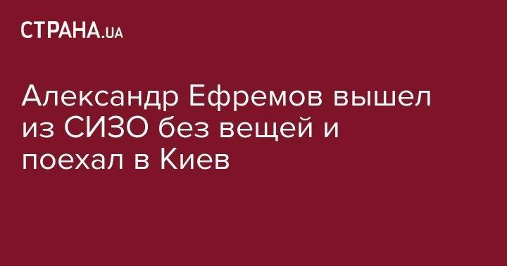 Александр Ефремов вышел из СИЗО без вещей и поехал в Киев - strana.ua - Австрия - Киев - ЛНР - Старобельск