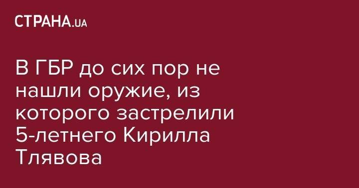 Кирилл Тлявов - В ГБР до сих пор не нашли оружие, из которого застрелили 5-летнего Кирилла Тлявова - strana.ua - Украина - Киев