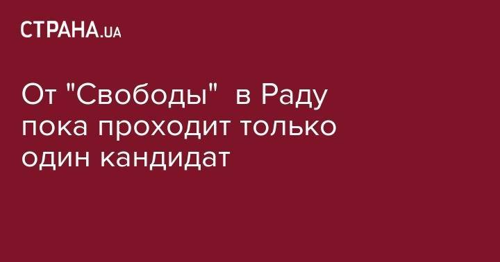 Алексей Кузнецов - Владимир Литвин - От "Свободы" в Раду пока проходит только один кандидат - strana.ua - Луганская обл. - Ивано-Франковск - Житомирская обл.