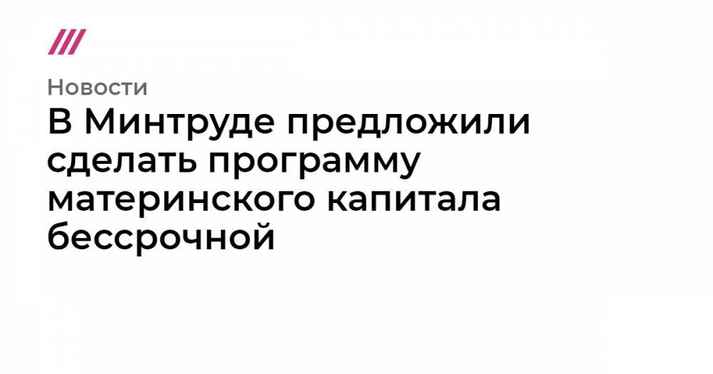 Владимир Путин - Татьяна Голикова - Валентина Матвиенко - В Минтруде предложили сделать программу материнского капитала бессрочной - tvrain.ru - Россия