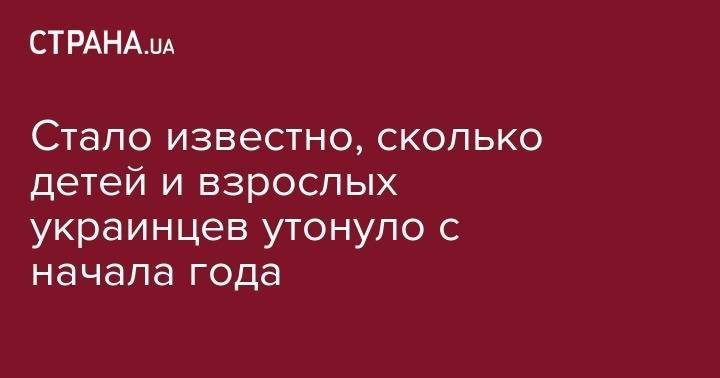 Стало известно, сколько детей и взрослых украинцев утонуло с начала года - strana.ua - Украина - Киев - Хмельницкая обл. - Херсонская обл. - Ровно - Винница - район Подольский, Киев