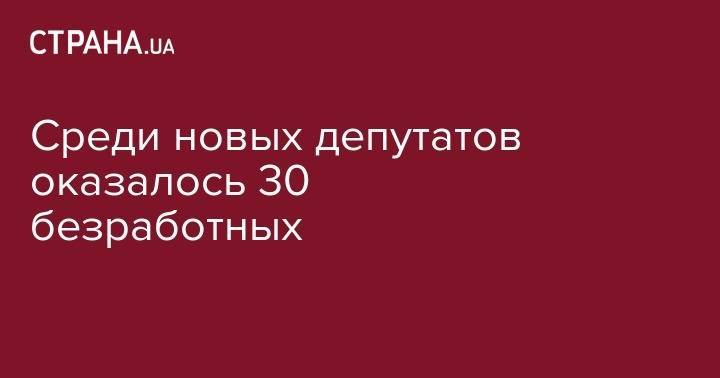 Петр Порошенко - Святослав Вакарчук - Юлий Тимошенко - Среди новых депутатов оказалось 30 безработных - strana.ua - Украина