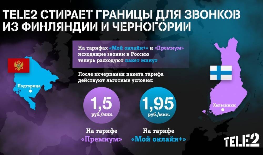 Tele2 - Tele2 стирает границы для звонков из Финляндии и Черногории - infpol.ru - Россия - Санкт-Петербург - Финляндия - Черногория