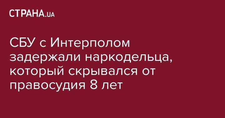 СБУ с Интерполом задержали наркодельца, который скрывался от правосудия 8 лет - strana.ua - Украина - Гонконг - Германия - Одесская обл.