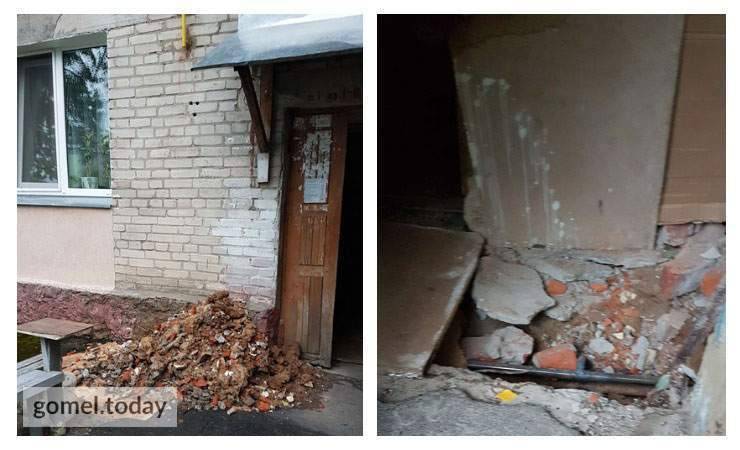 В Советском районе в доме взорвалась труба, навести порядок в подъезде не могут больше месяца — фотофакт - gomel.today - Гомель