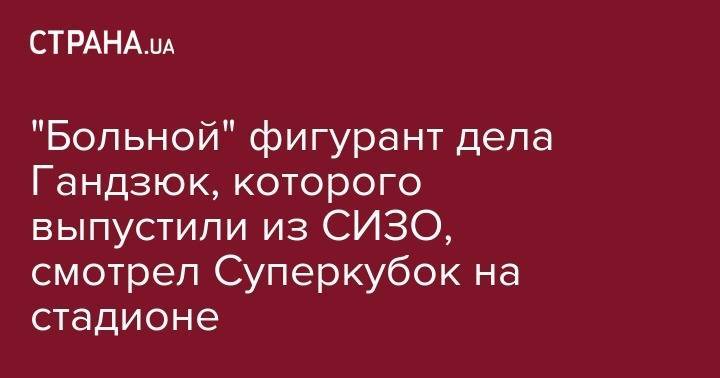 Екатерина Гандзюк - Игорь Павловский - Алексей Левин - "Больной" фигурант дела Гандзюк, которого выпустили из СИЗО, смотрел Суперкубок на стадионе - strana.ua - Украина - Херсон - Одесса