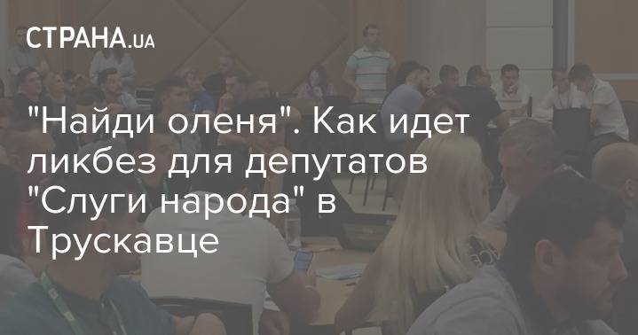 Дмитрий Разумков - Максим Бужанский - Тимофей Милованов - "Найди оленя". Как идет ликбез для депутатов "Слуги народа" в Трускавце - strana.ua - Киев